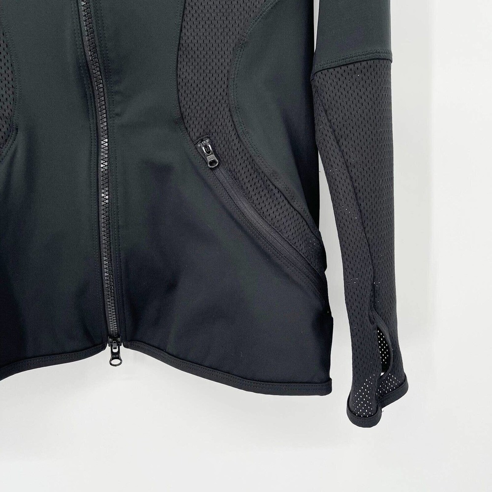 Adidas by Stella McCartney Essentials Midlayer Jacket Sz L Black Mesh Zip - Picture 4 of 6